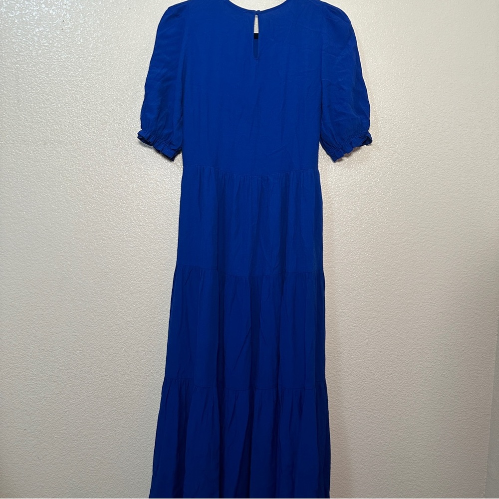 Zara Blue Tiered Dress Sz XS Pockets - Picture 9 of 11